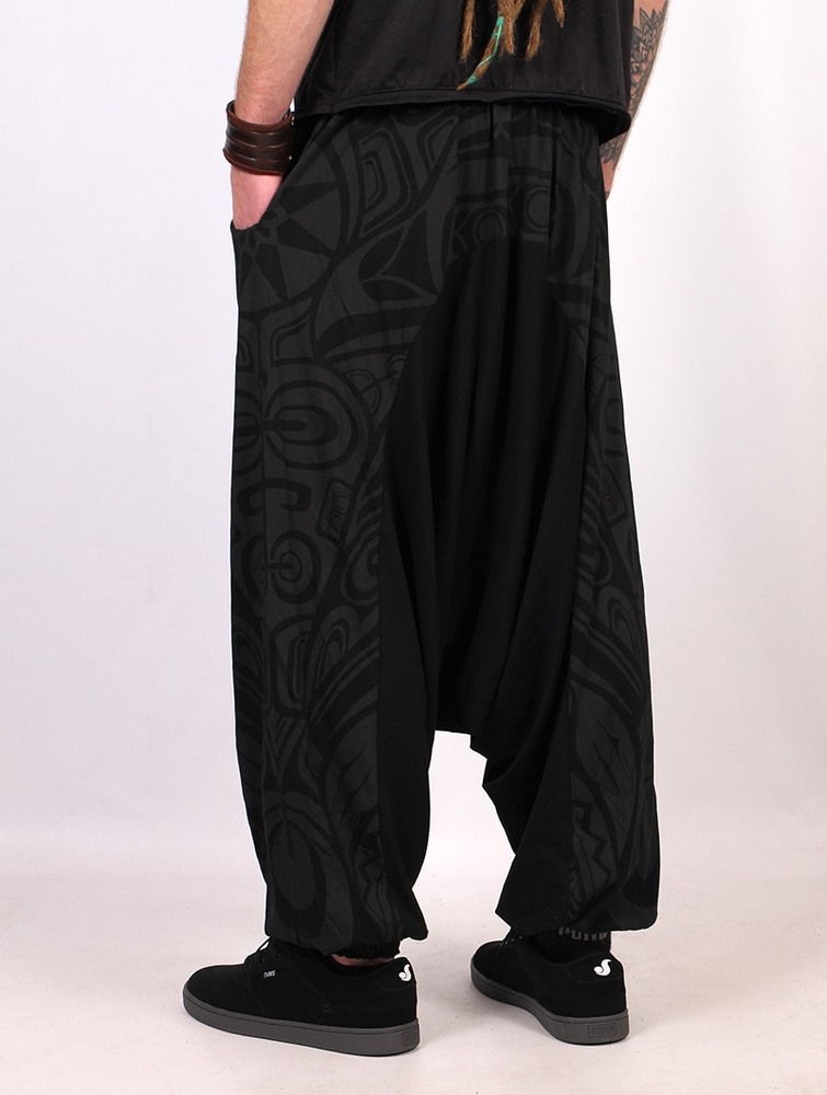 Toonzshop Jinn Aladin Haida Gender Neutral Harem Pants Nadrág Férfi Fekete Szürke | DOKELSF-58