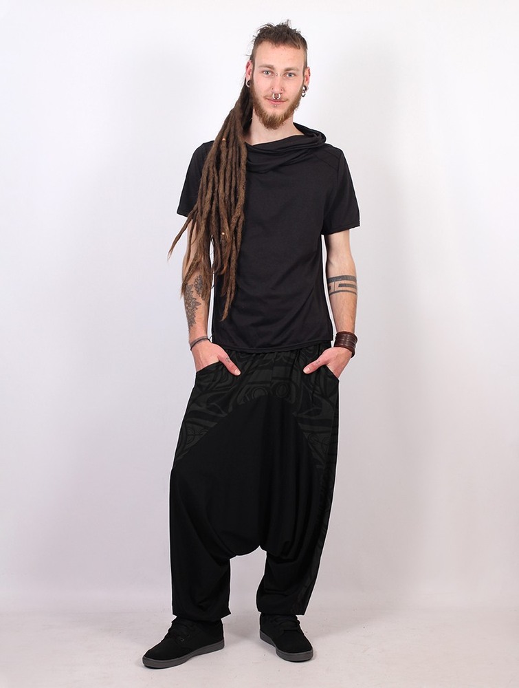 Toonzshop Jinn Aladin Haida Gender Neutral Harem Pants Nadrág Férfi Fekete Szürke | DOKELSF-58