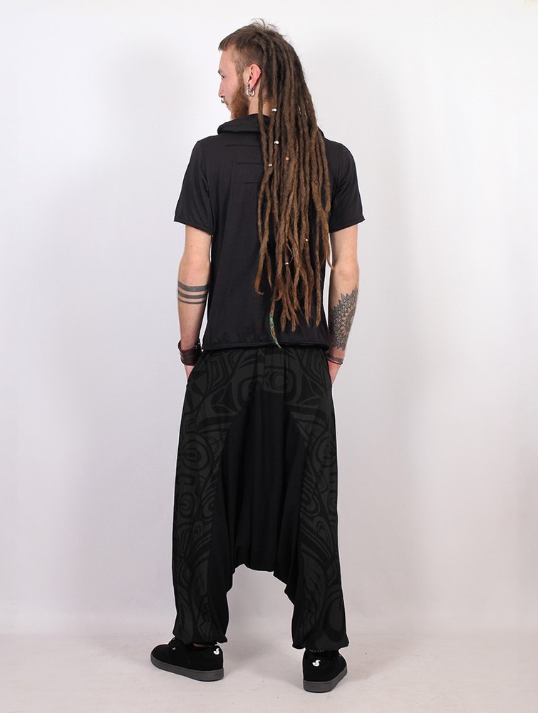 Toonzshop Jinn Aladin Haida Gender Neutral Harem Pants Nadrág Férfi Fekete Szürke | DOKELSF-58