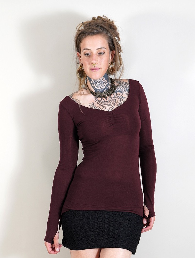 Toonzshop Jäleeya Long Sleeved Top Felsők Női Wine | KHSIDAJ-45