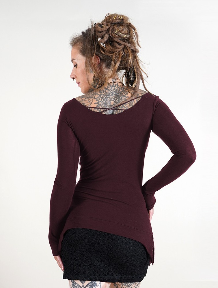 Toonzshop Jäleeya Long Sleeved Top Felsők Női Wine | KHSIDAJ-45