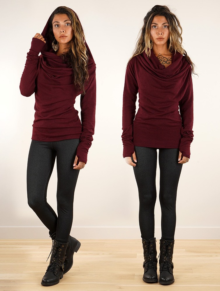 Toonzshop Kali Cowl Neck Sweater Pulóver Női Wine | WBIJVTL-83