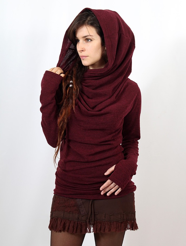 Toonzshop Kali Cowl Neck Sweater Pulóver Női Wine | WBIJVTL-83