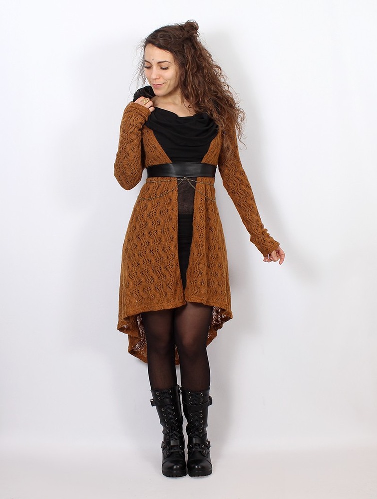 Toonzshop Kalyäa Crochet Cardigan Kardigán Női Rusty | KXMWPLD-79