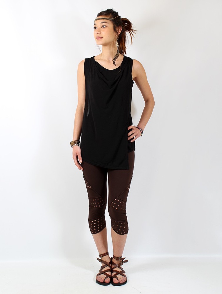 Toonzshop Leigha Loose Sleeveless Top Felsők Női Fekete | DGQRWES-75