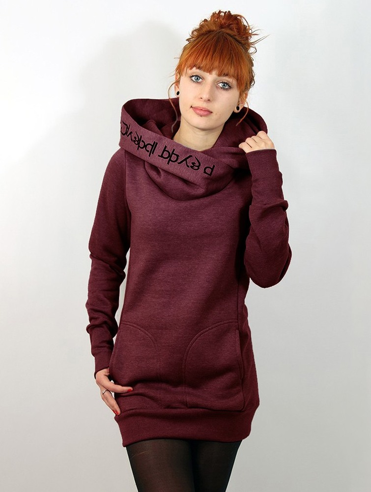 Toonzshop Lovely Reaper Long Hoodie Kapucnis Pulóver Női Mottled wine | NHRKPTJ-20