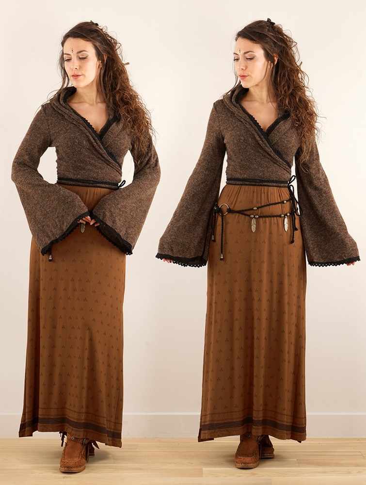 Toonzshop Luna Moth Wrap-over Pullover Bolero Pulóver Női Barna | NLDTHWI-89