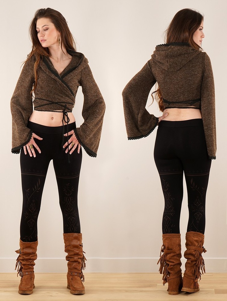 Toonzshop Luna Moth Wrap-over Pullover Bolero Pulóver Női Barna | NLDTHWI-89