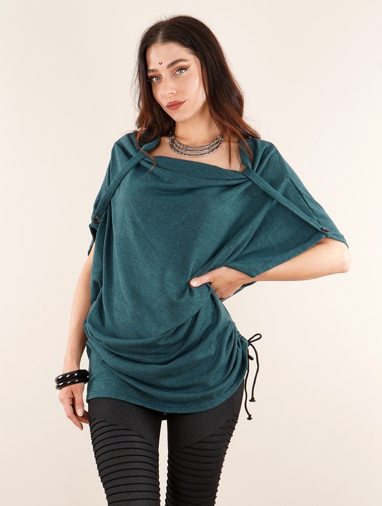 Toonzshop Mandlu Tunic Top Felsők Női Tealblue | VLWXFAR-91