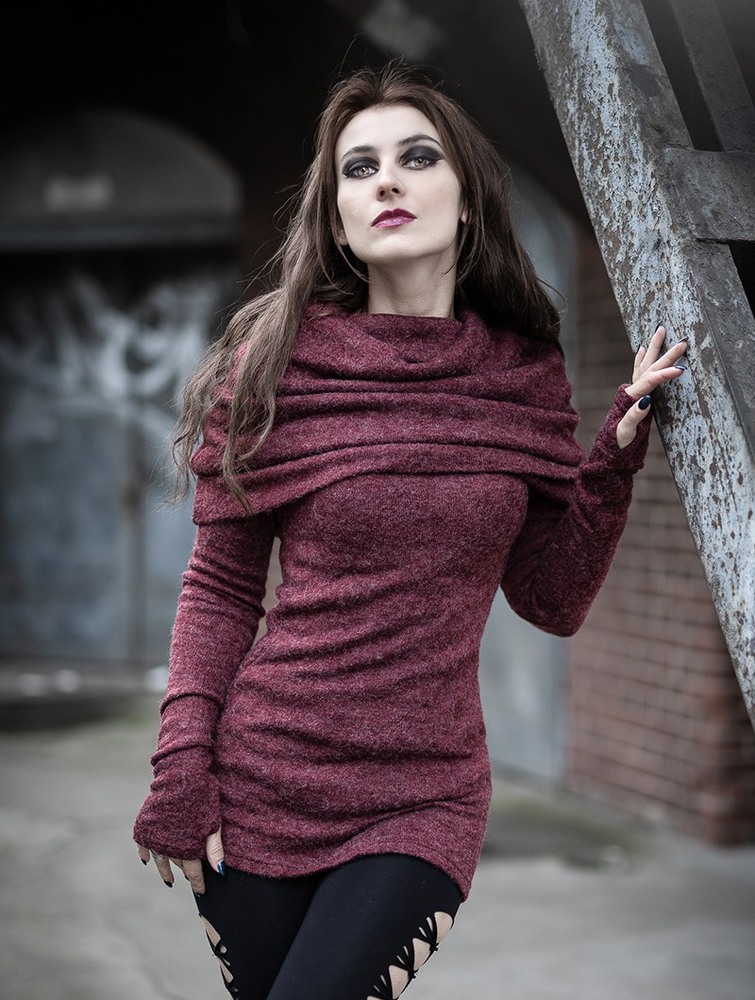 Toonzshop Mantra Big Collar Sweater Pulóver Női Wine | FZCOTHG-87