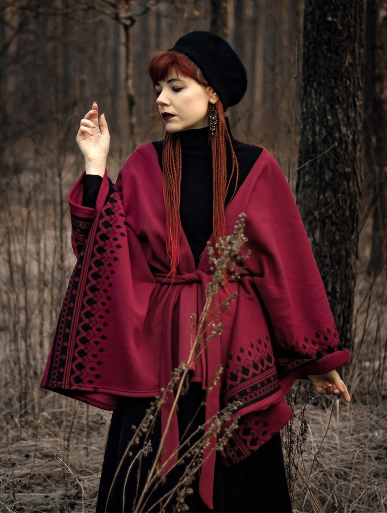 Toonzshop Melian Kimono Jacket Kabát Női Wine | VWSNEJI-01