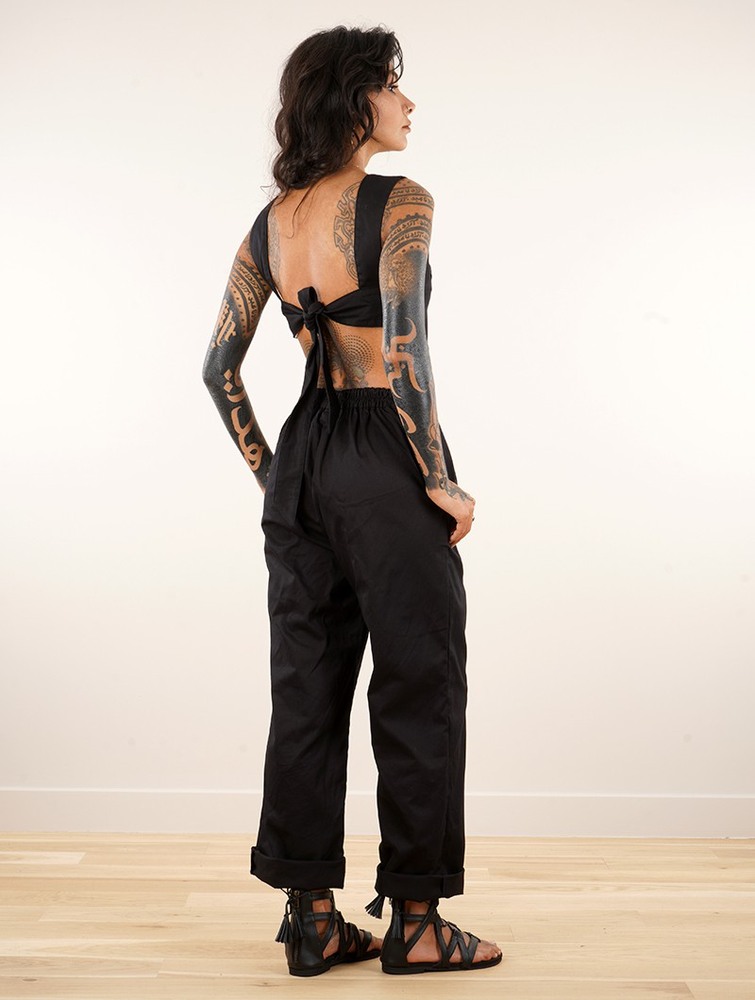 Toonzshop Minyar Bare Back Strappy Jumpsuit Jumpsuit Női Fekete | WYQPEMD-95