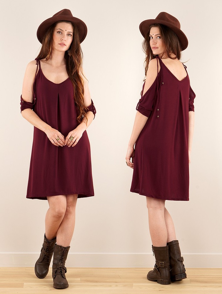 Toonzshop Narasimhäa Bare Shoulders Dress Ruha Női Wine | QOCIVXS-45