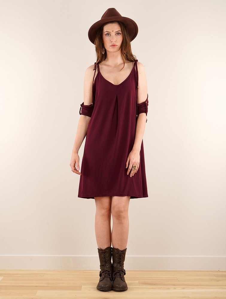 Toonzshop Narasimhäa Bare Shoulders Dress Ruha Női Wine | QOCIVXS-45