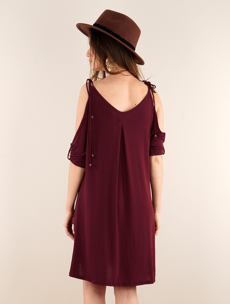 Toonzshop Narasimhäa Bare Shoulders Dress Ruha Női Wine | QOCIVXS-45