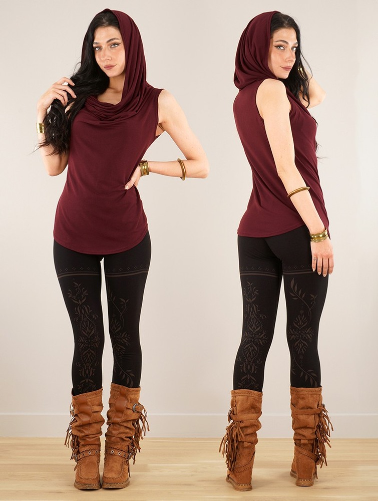 Toonzshop Nephilim Cowl Neck Sleeveless Top Felsők Női Wine | EOAVCYT-62