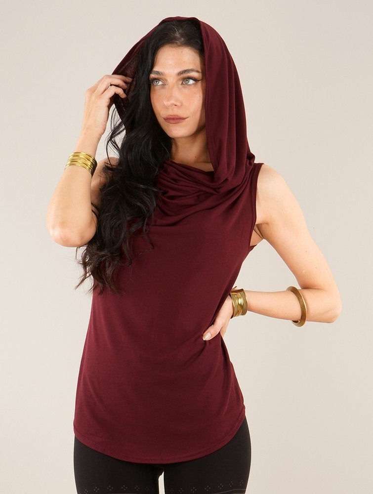 Toonzshop Nephilim Cowl Neck Sleeveless Top Felsők Női Wine | EOAVCYT-62