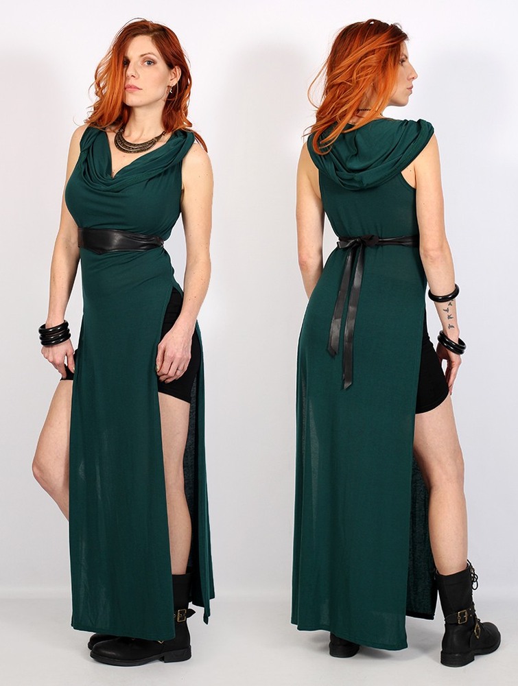 Toonzshop Nephilim Long Slit Dress Ruha Női Páva | NJPDBVM-02