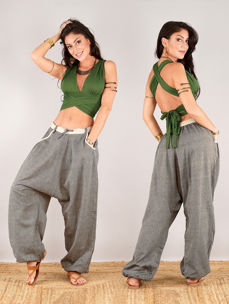 Toonzshop Niharika Gender Neutral Sarouel Pants Nadrág Női Szürke Bézs | YBZKREH-21