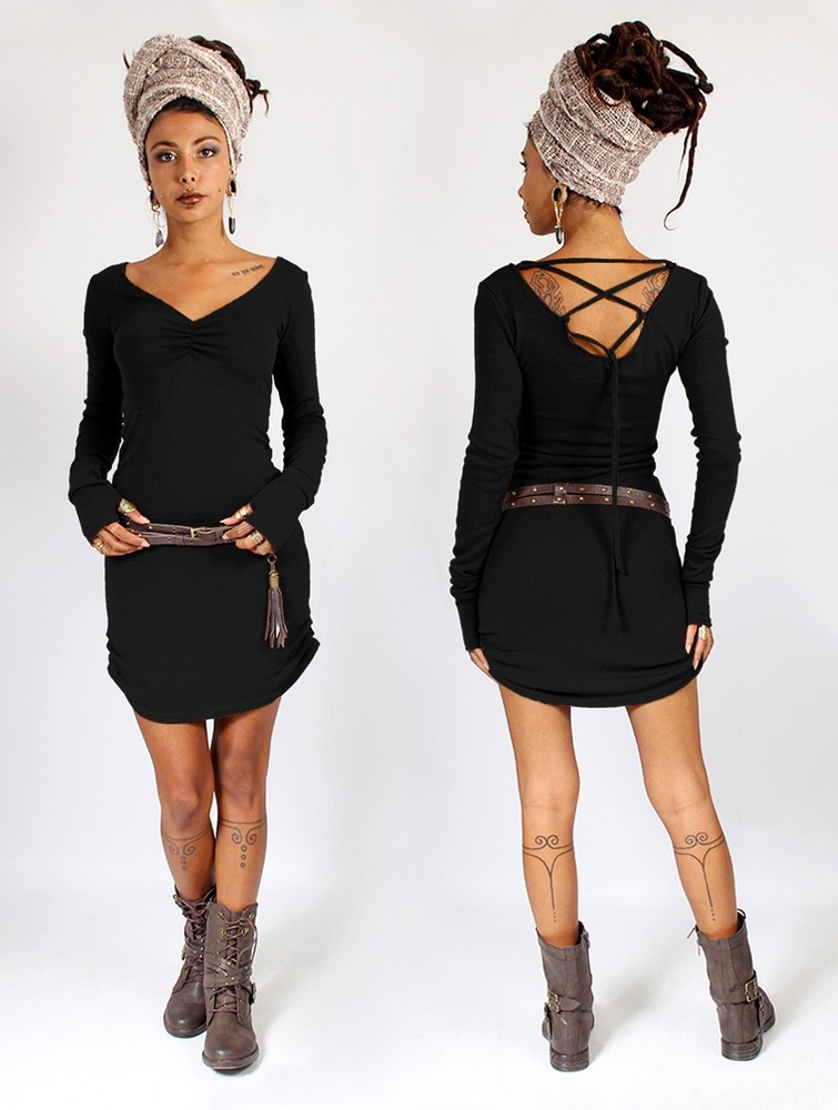 Toonzshop Nikkäa Sweater Dress Ruha Női Fekete | CGDUEOW-79