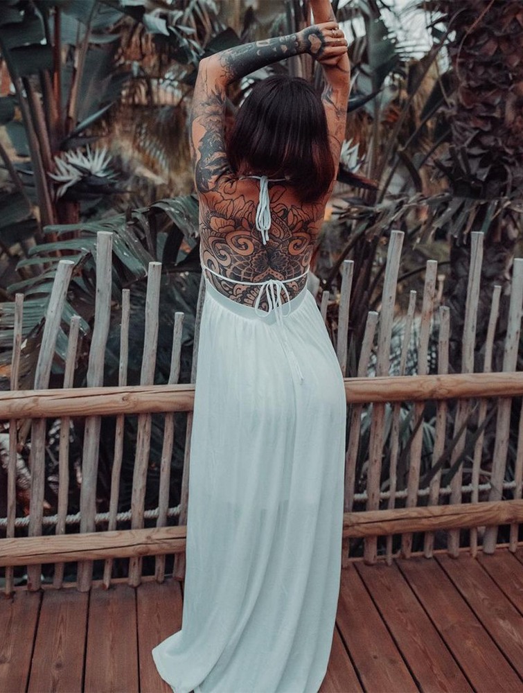 Toonzshop Nolofinwe Strappy Bare Back Long Dress And Harem Pant Overalls Ruha Női Fehér | LGPAECS-34