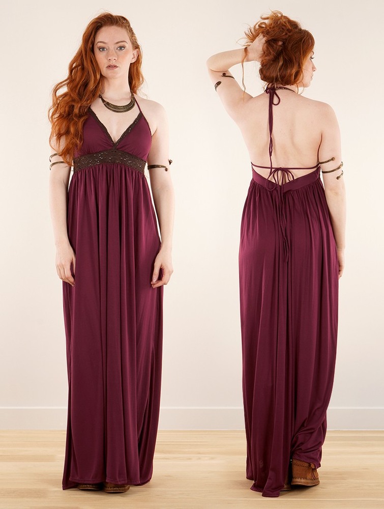 Toonzshop Nolofinwe Strappy Bare Back Long Dress And Harem Pant Overalls Ruha Női Wine | VHBLQIM-65