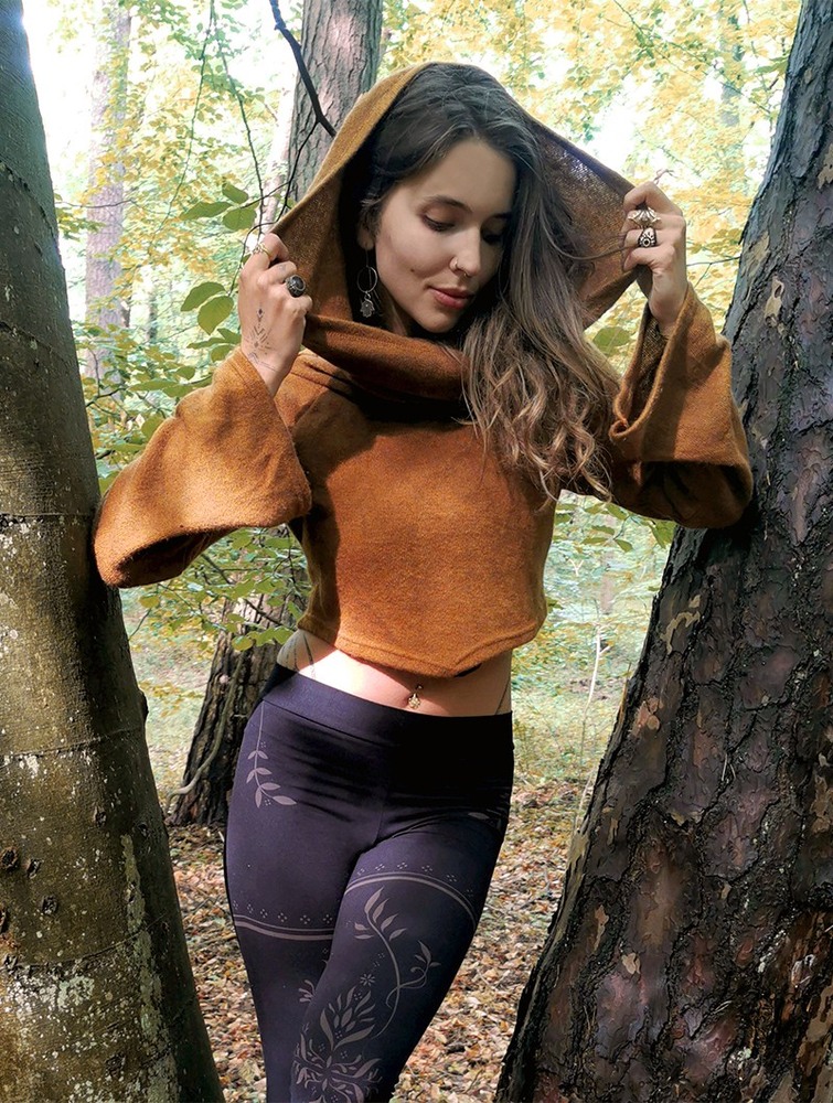 Toonzshop Obsidian Flared Sleeve Crop Sweater Pulóver Női Rusty | SKRVOMD-18