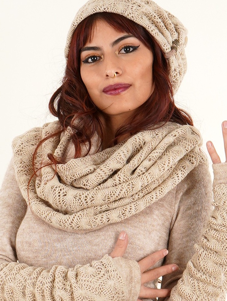 Toonzshop Oöna Crochet Snood Scarf Sál Női Bézs | IYPAVOT-87