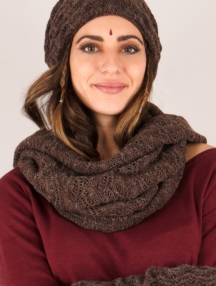 Toonzshop Oöna Crochet Snood Scarf Sál Női Barna | OTUCFHY-90