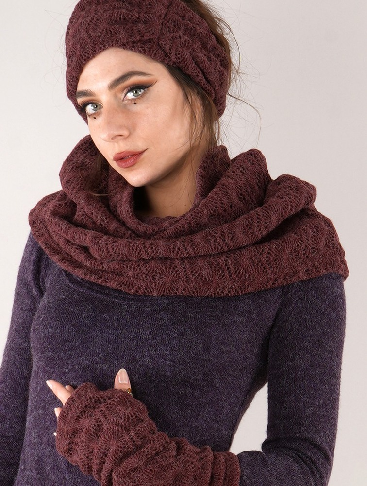 Toonzshop Oöna Crochet Snood Scarf Sál Női Wine | PQTXUSM-67