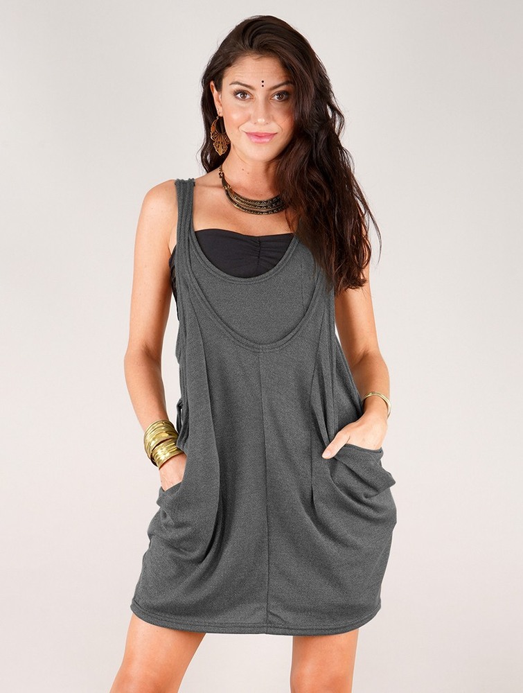 Toonzshop Palani Sleeveless Tunic Felsők Női Sötétszürke | HVMGNES-12