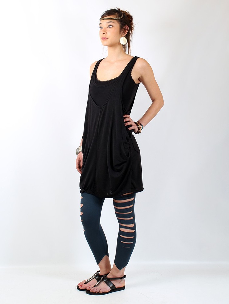 Toonzshop Palani Sleeveless Tunic Felsők Női Fekete | JIKXCWN-84