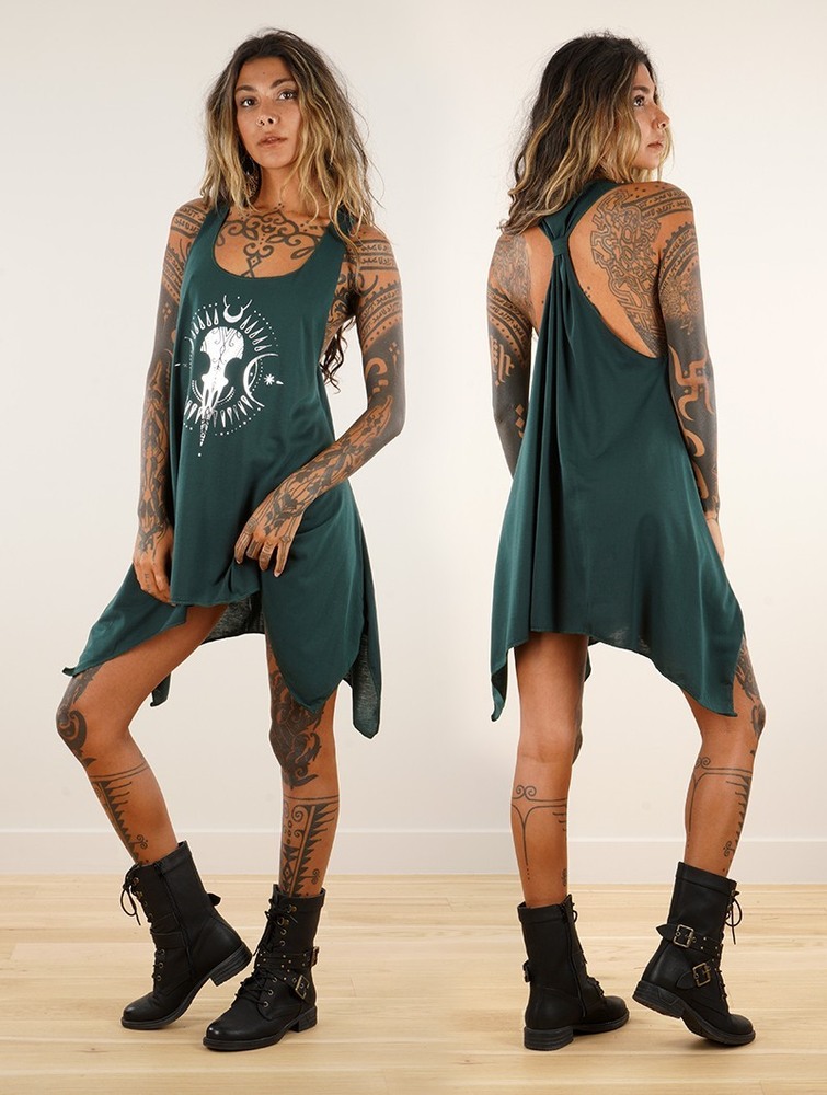 Toonzshop Ridaloo Printed Knotted Sleeveless Tunic Felsők Női Titán | WUIYODP-84