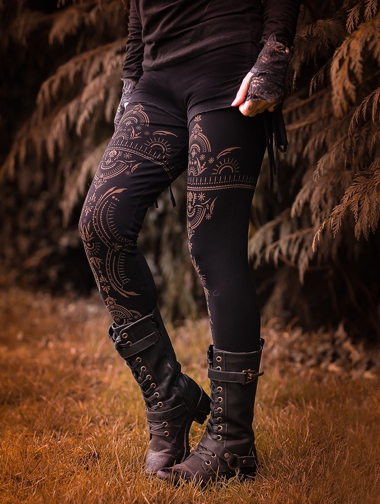 Toonzshop Rinji Zohraa Printed Long Leggings Leggings Női Fekete | TFLJCWI-23