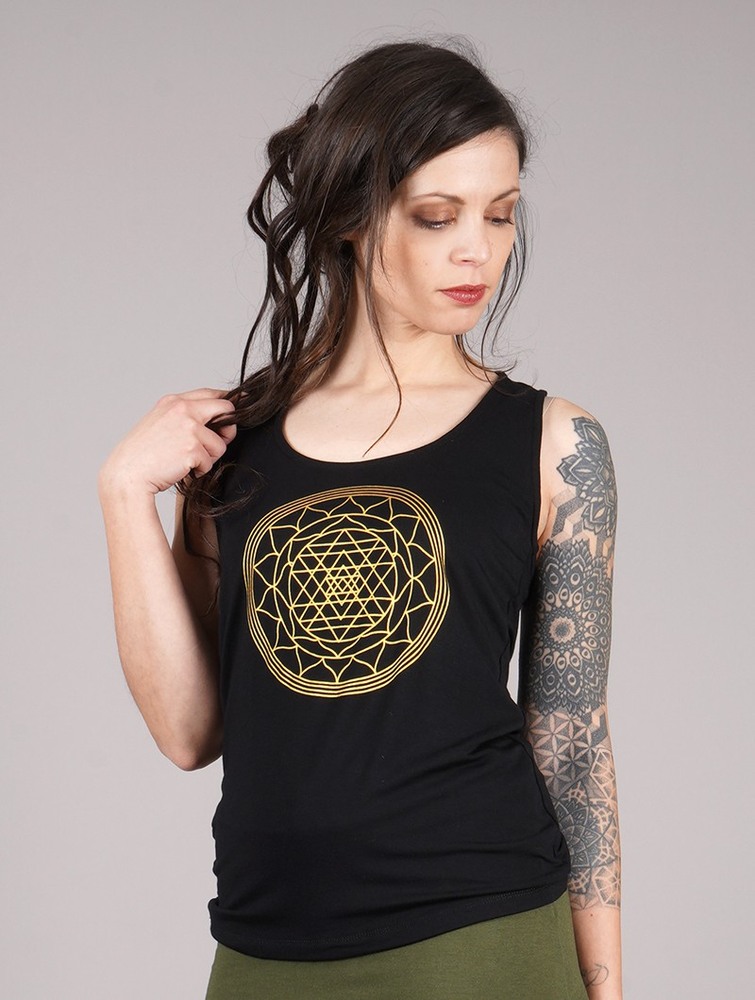 Toonzshop Sacred Geometry Top Felsők Női Fekete | JUMYIOD-42