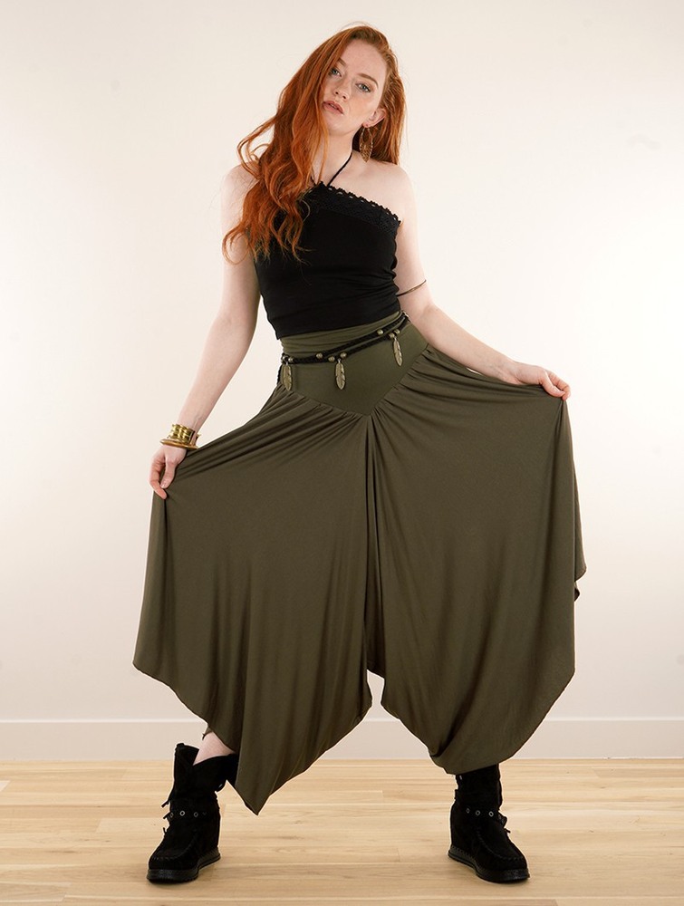 Toonzshop Shojo Skirted Harem Pant 2in1 Dress Ruha Női Khaki | JLTNZYP-54