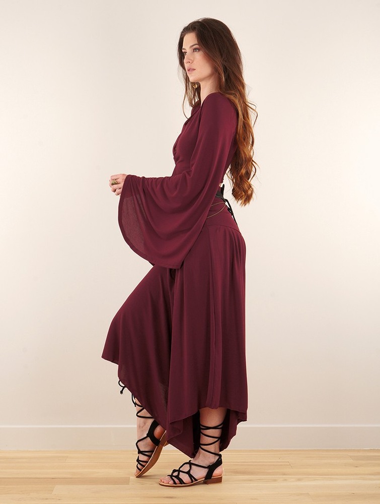 Toonzshop Shojo Skirted Harem Pant 2in1 Dress Ruha Női Wine | VTXBGJP-07