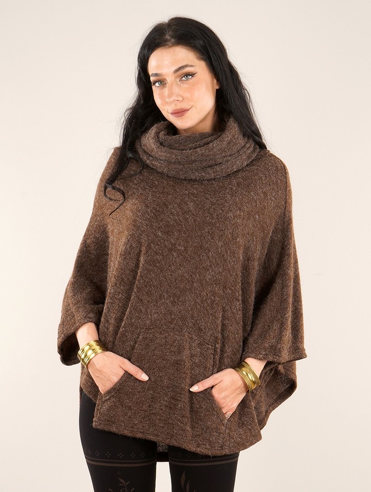 Toonzshop Taraka Poncho Poncsók Női Barna | HGZQWDF-32