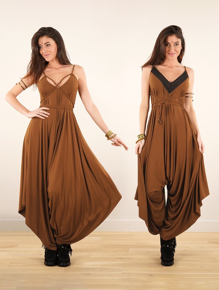 Toonzshop Topäaz Loose And Reversible Strappy Jumpsuit Jumpsuit Női Caramel | PUSXNED-93