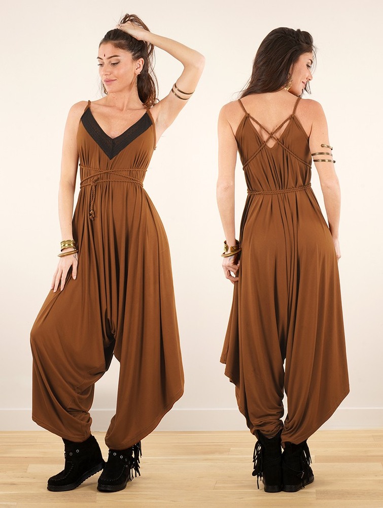 Toonzshop Topäaz Loose And Reversible Strappy Jumpsuit Jumpsuit Női Caramel | PUSXNED-93