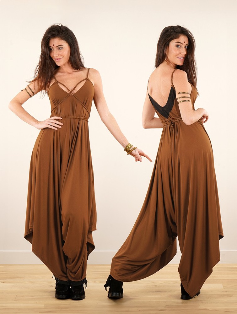 Toonzshop Topäaz Loose And Reversible Strappy Jumpsuit Jumpsuit Női Caramel | PUSXNED-93