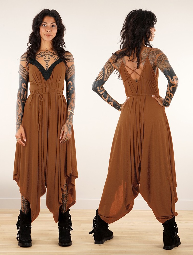 Toonzshop Topäaz Loose And Reversible Strappy Jumpsuit Jumpsuit Női Caramel | PUSXNED-93