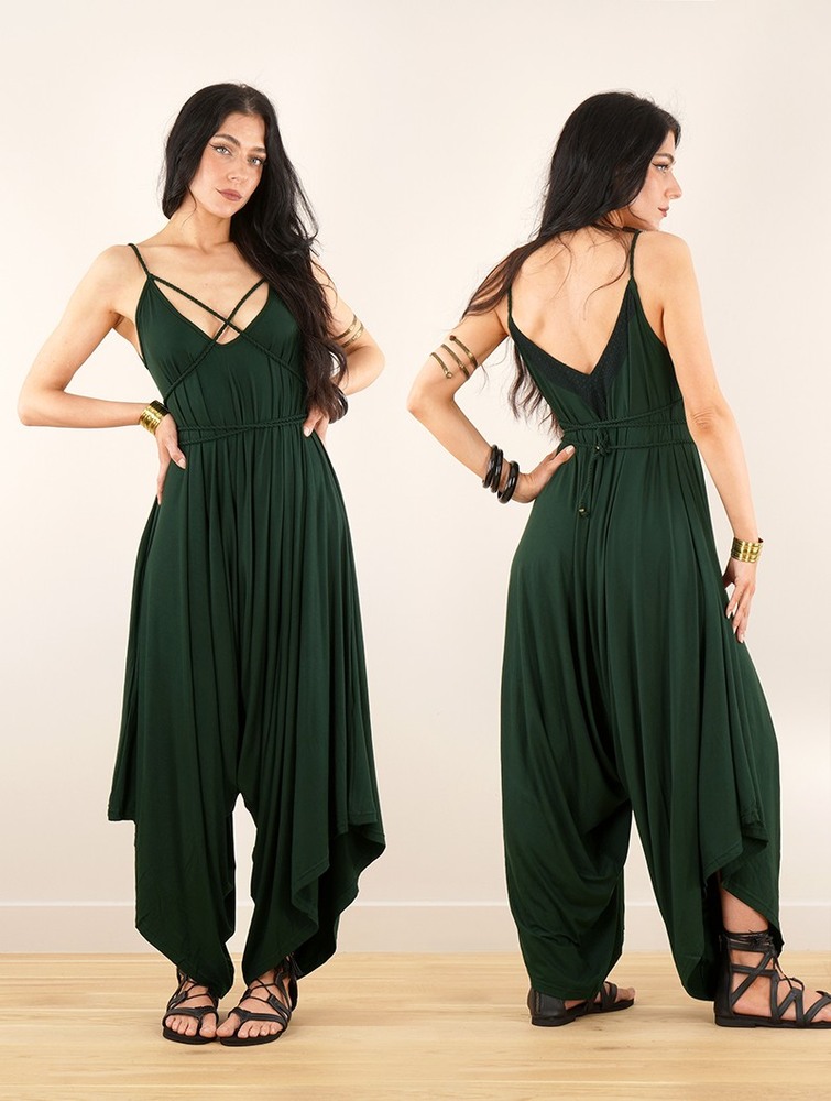 Toonzshop Topäaz Loose And Reversible Strappy Jumpsuit Jumpsuit Női Zöld | PNKZEBA-60