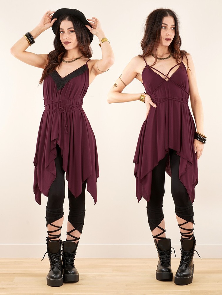 Toonzshop Topäaz Loose And Reversible Strappy Tunic Felsők Női Wine | EPRIVNW-51