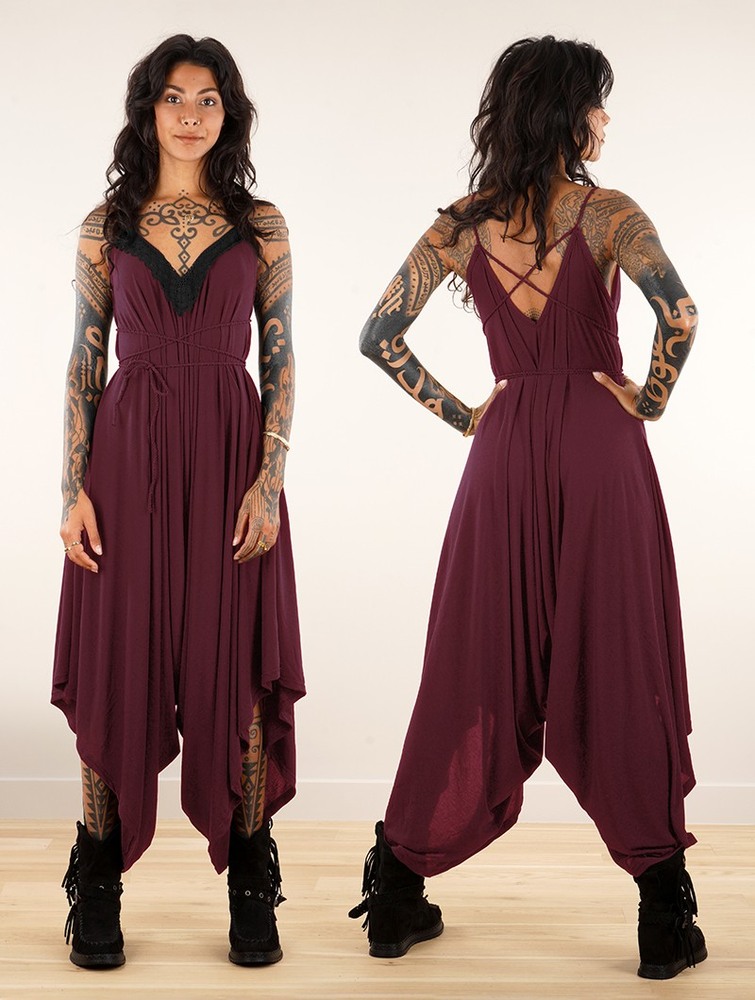 Toonzshop Topäaz Loose And Reversible Strappy Jumpsuit Jumpsuit Női Wine | GAOEKMI-28