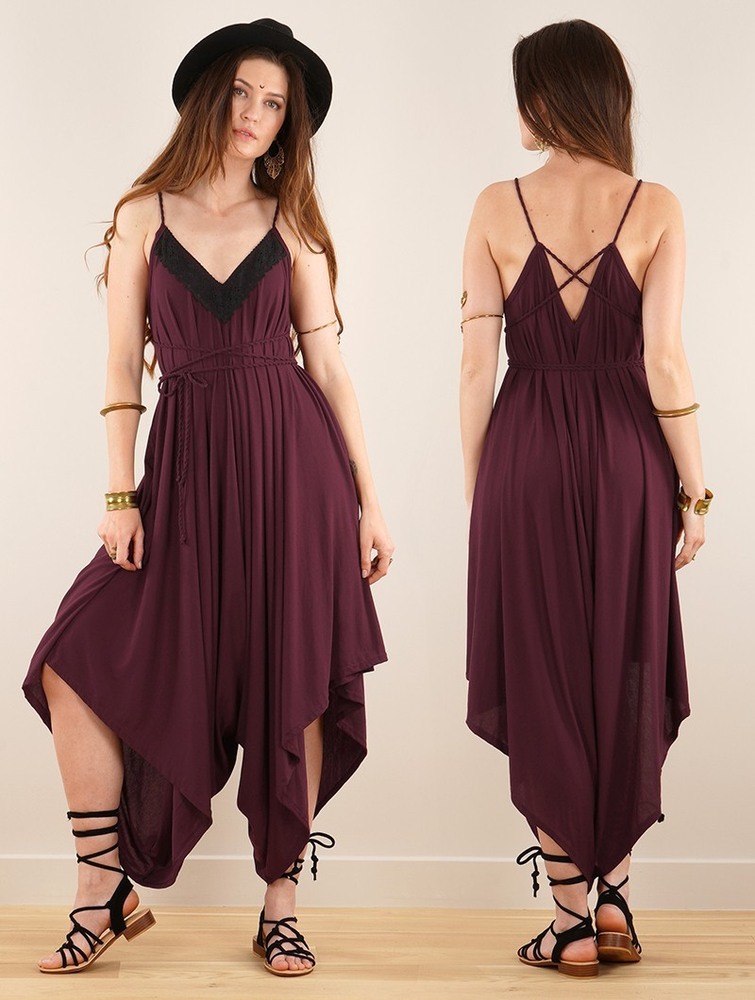 Toonzshop Topäaz Loose And Reversible Strappy Jumpsuit Jumpsuit Női Wine | GAOEKMI-28