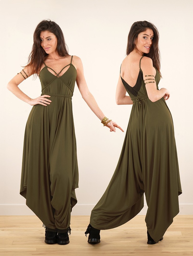 Toonzshop Topäaz Loose And Reversible Strappy Jumpsuit Jumpsuit Női Khaki | BVZFSAQ-25