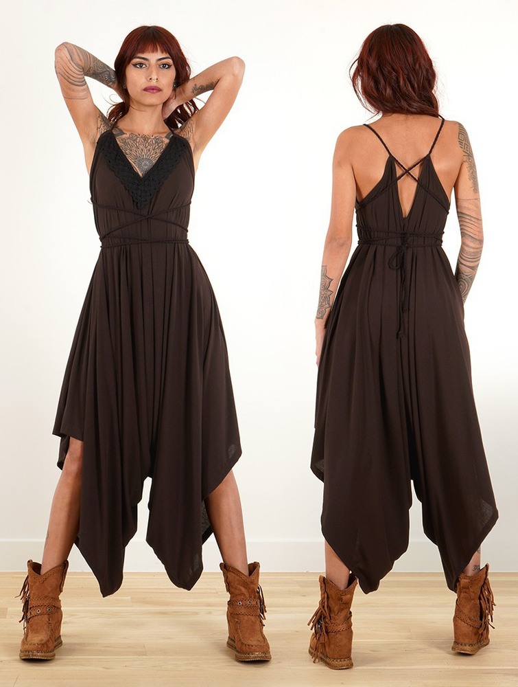 Toonzshop Topäaz Loose And Reversible Strappy Jumpsuit Jumpsuit Női Barna | BNZFKCJ-68