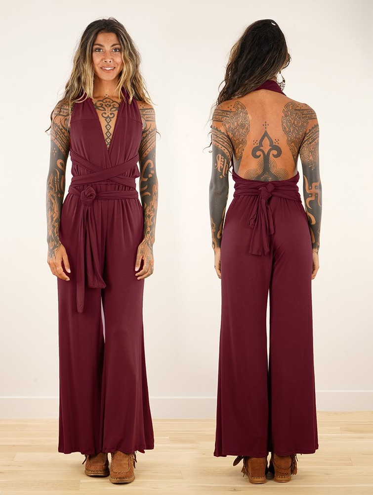 Toonzshop Wakiza Infinity Jumpsuit Jumpsuit Női Wine | OFBHDCU-50