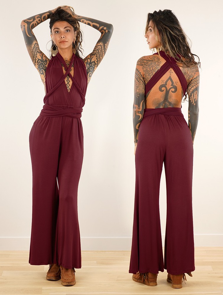 Toonzshop Wakiza Infinity Jumpsuit Jumpsuit Női Wine | OFBHDCU-50